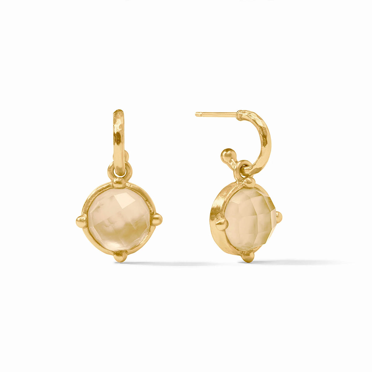 Honeybee Hoop & Charm Earring in Iridescent Champagne