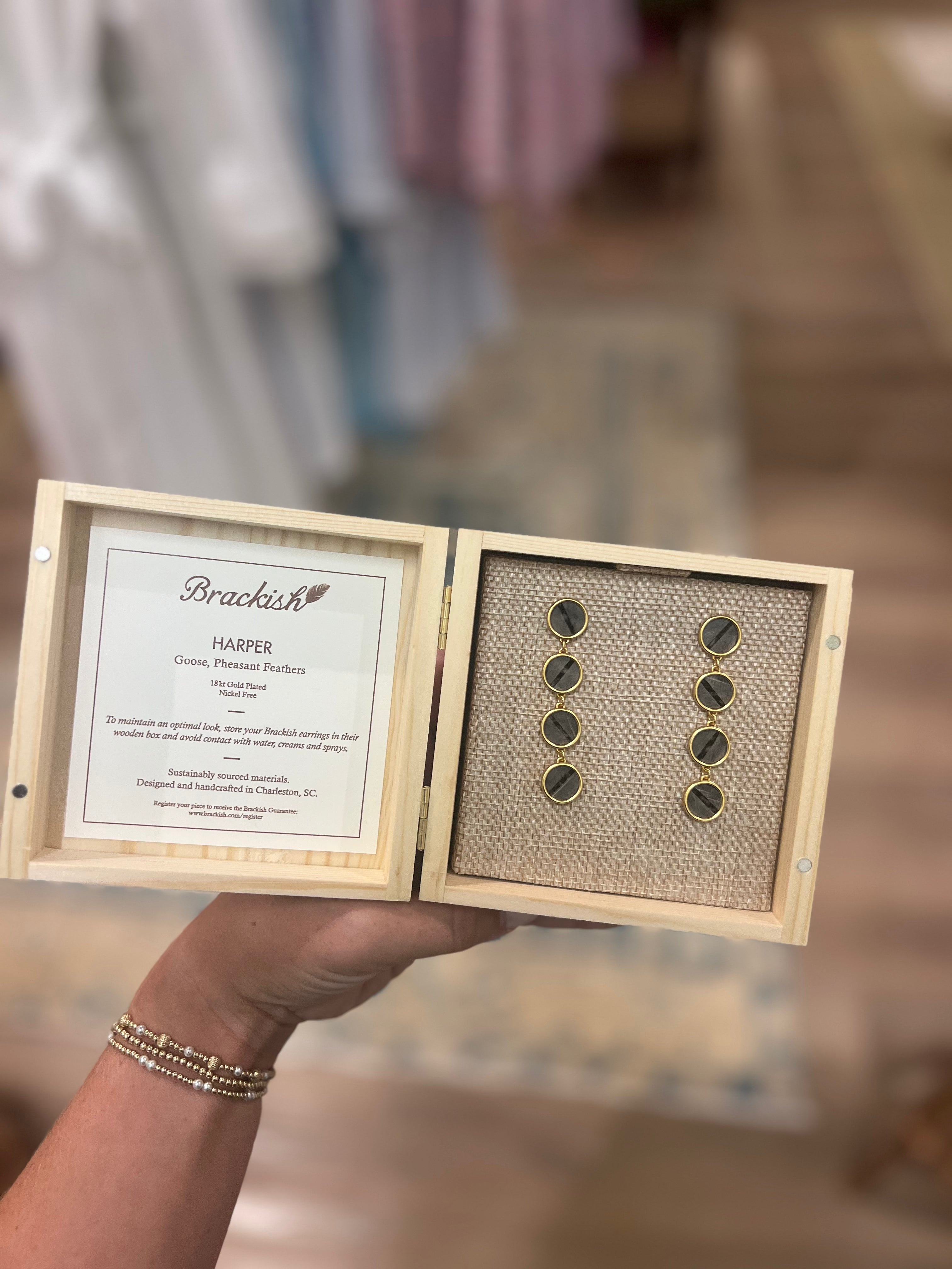 Harper Round Bezel Drop Earring
