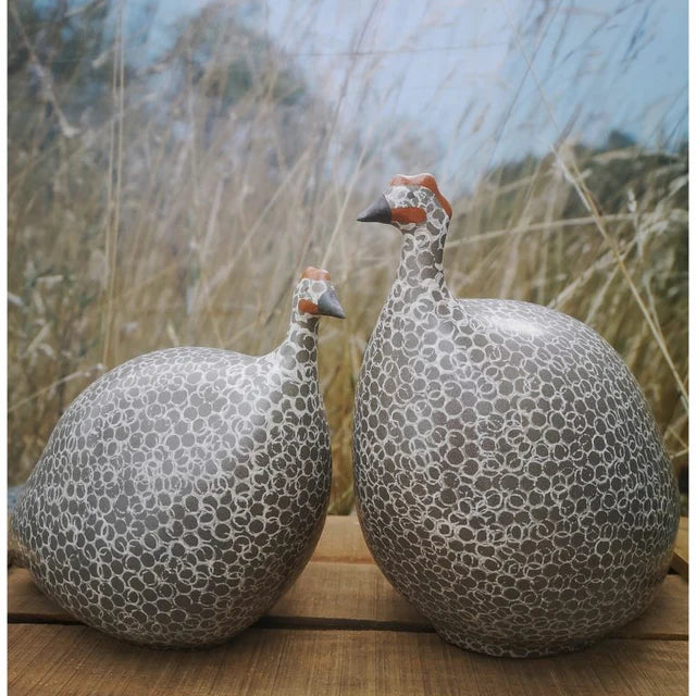 Matte Brown Spotted White Guinea Fowl