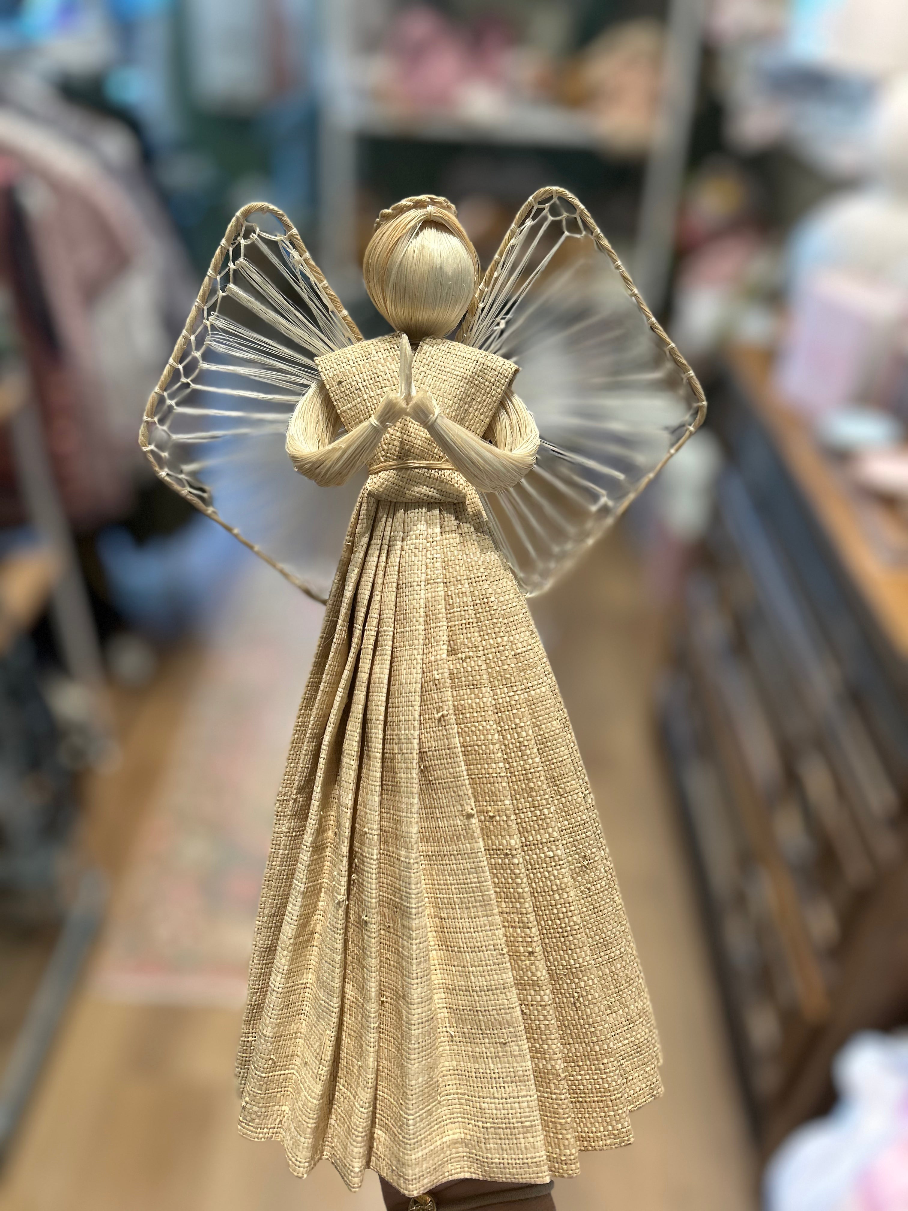9" Tabletop Capriz Angel w/ paned dress