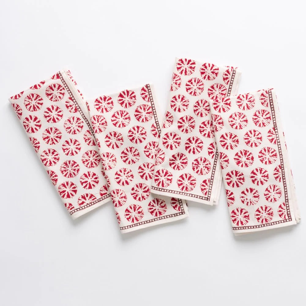 India Hicks Home Sea Biscuit Red Napkin | Set of 4
