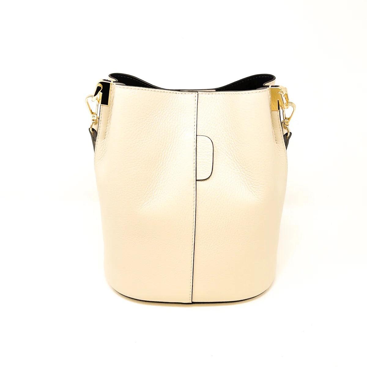 Italian Leather Ivory Bucket Bag