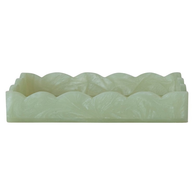 Handmade Resin Scalloped Tray