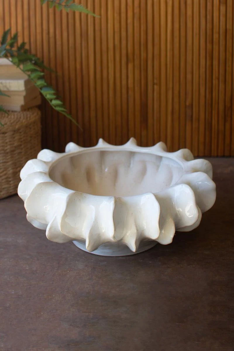 Organic White Ceramic Compote