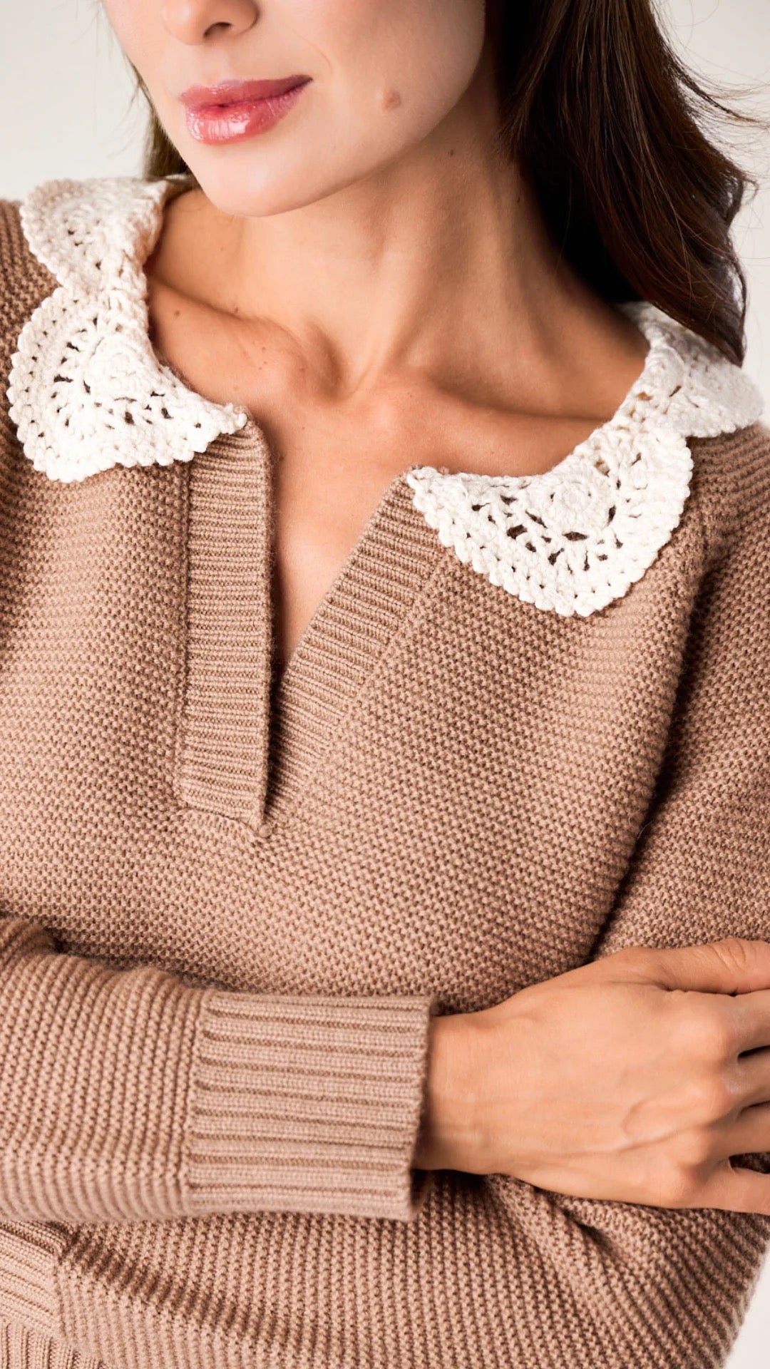 Crochet Collar Sweater