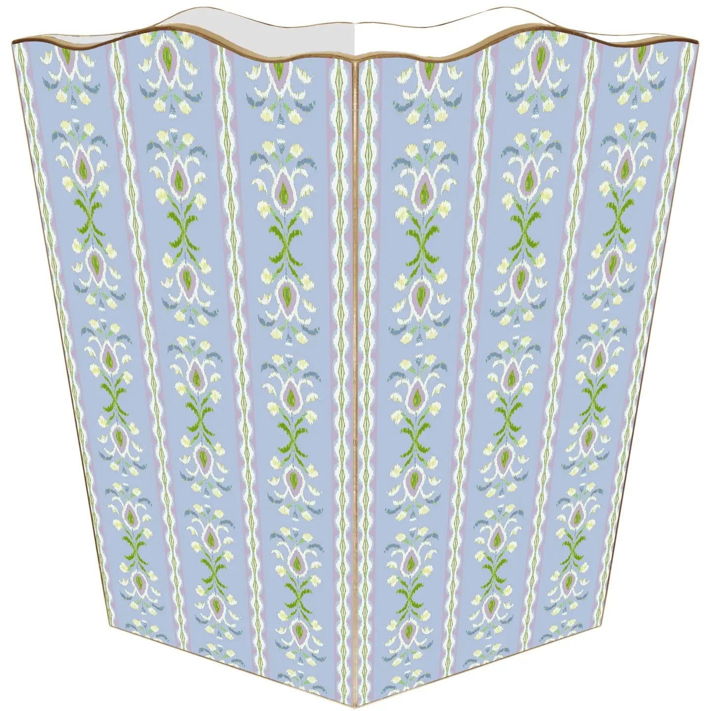 Rosemary Stripe Lavender Wastebasket