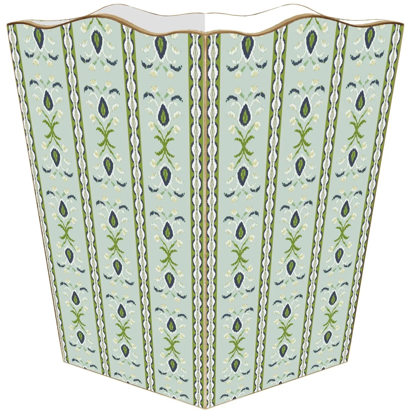 Rosemary Stripe Lagoon Wastebasket