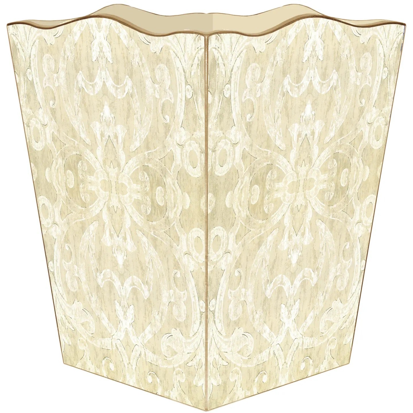 Antique Gold Damask Wastepaper Basket