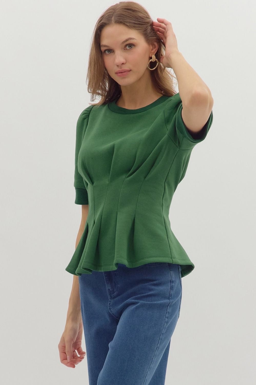 Short Sleeve Peplum Top