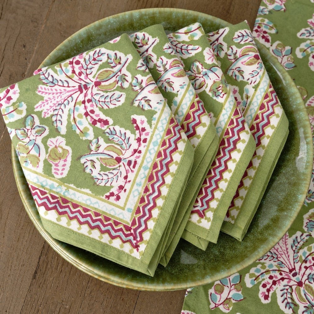 Grecian Palm Fern & Magenta Tea Towel