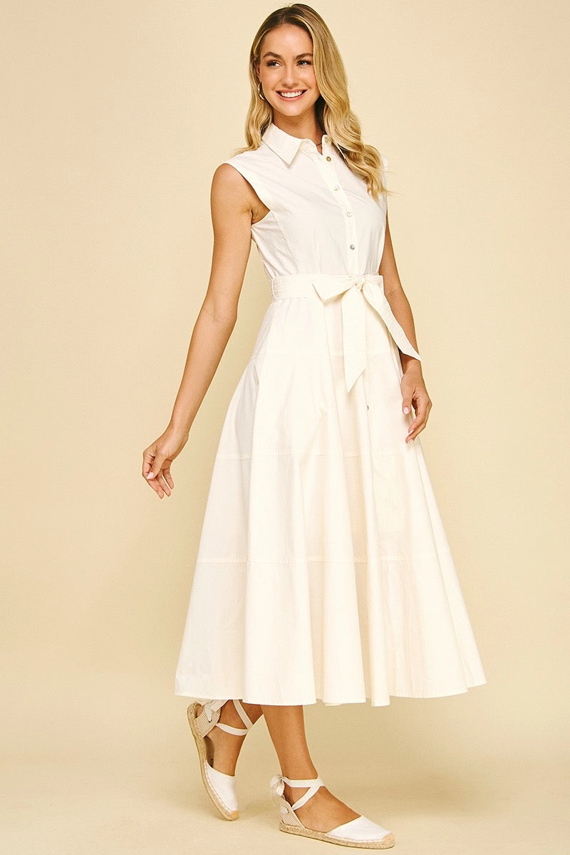White Button Down Maxi Dress