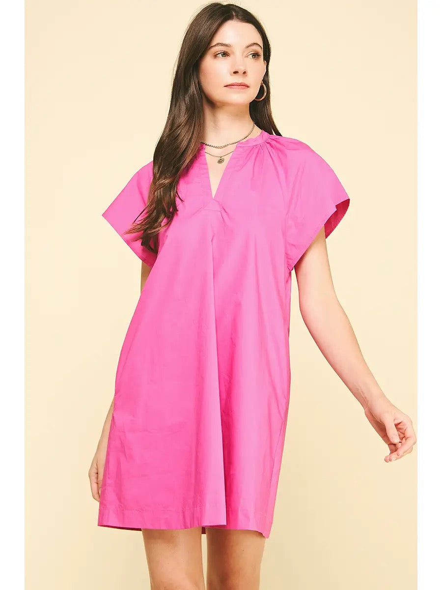 V-Neck Tunic Mini Dress