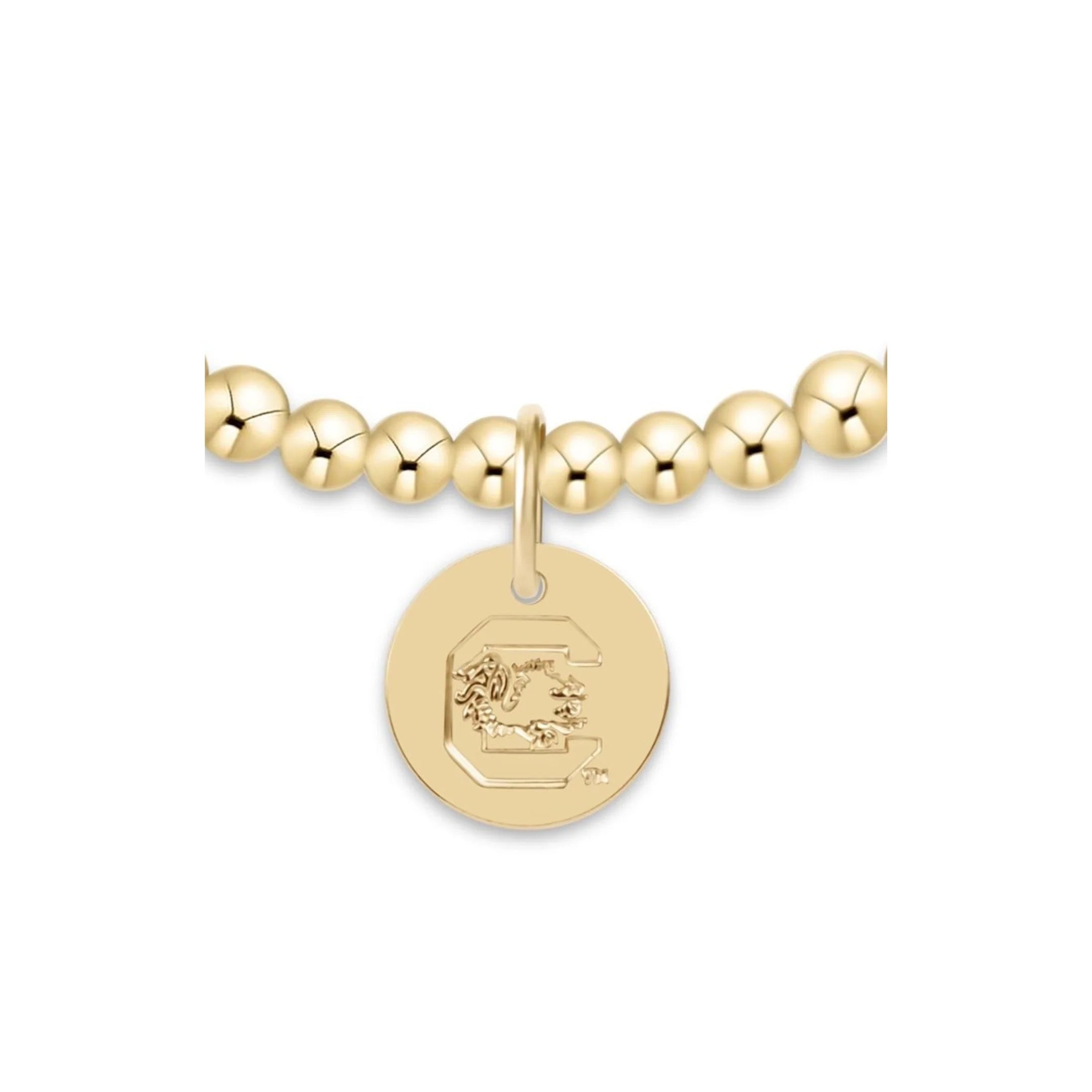 ecollegiate classic gold 3mm bracelet - south carolina disc