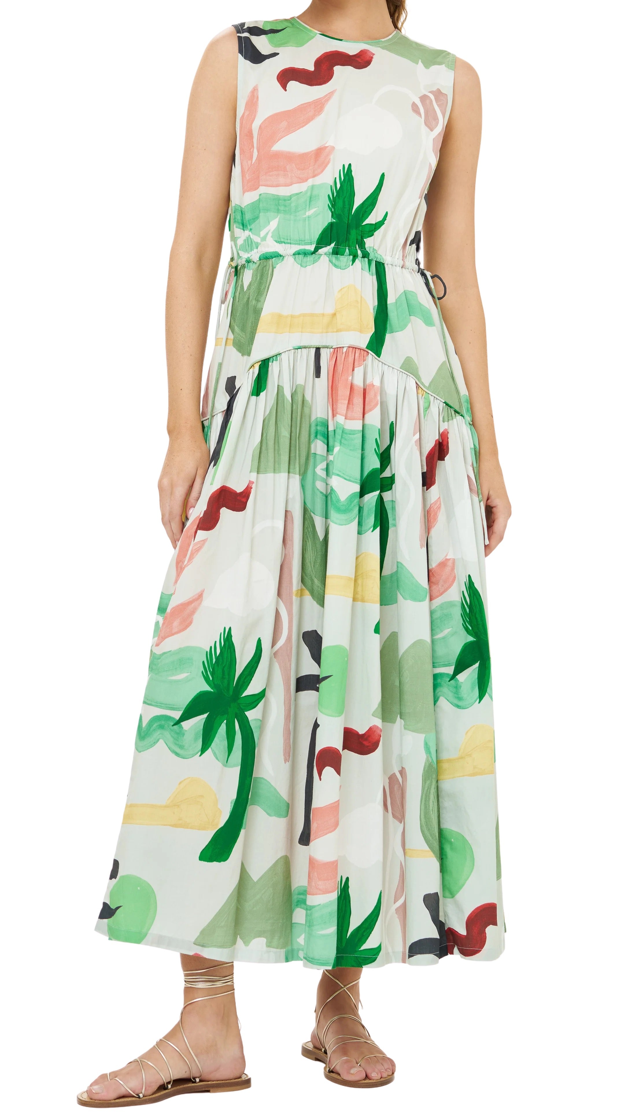 Oliphant Sleeveless Piped Maxi, Paradiso Petal