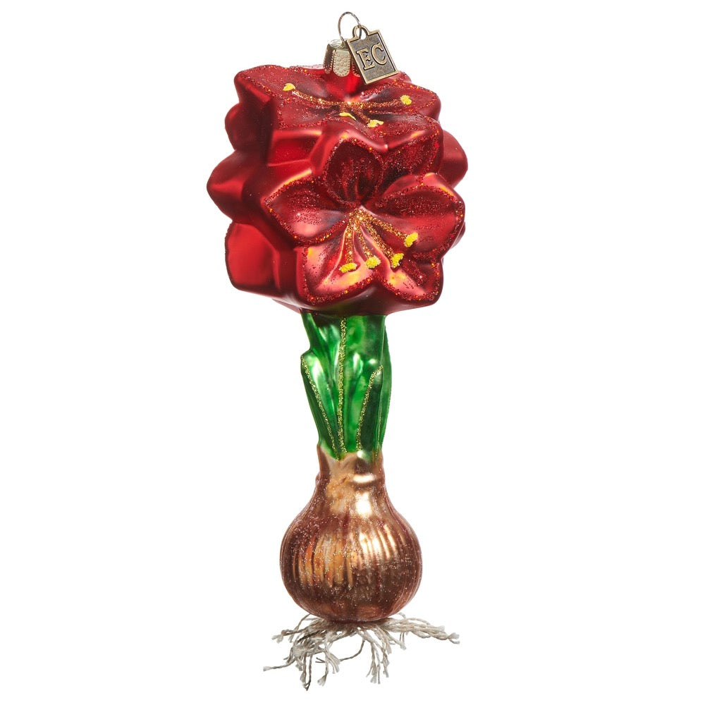 6" Red Amaryllis Bulb Ornament