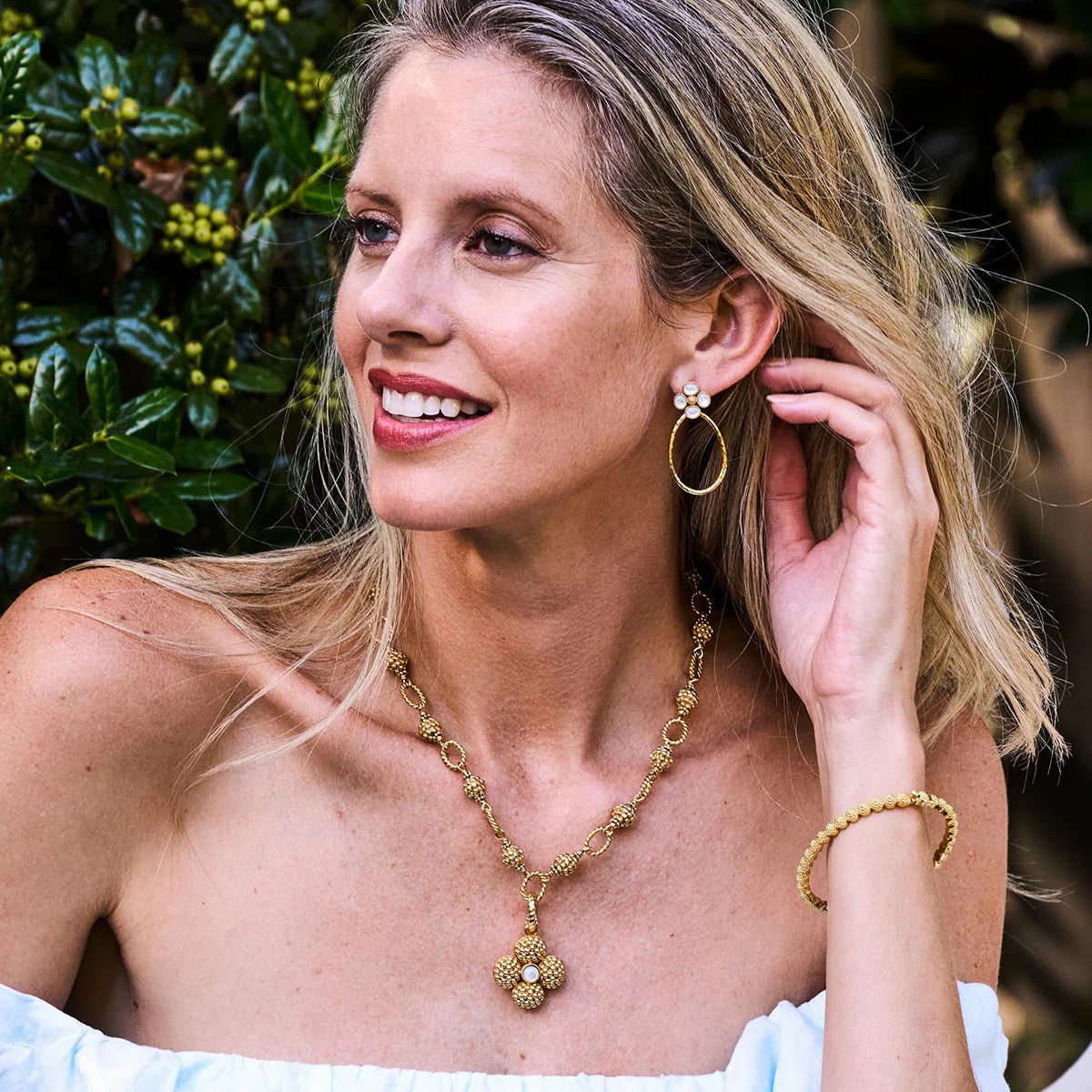 Berry Clover Teardrop Earrings