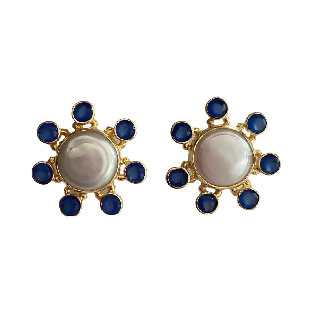 Contessa Blue Chalcedony Earrings