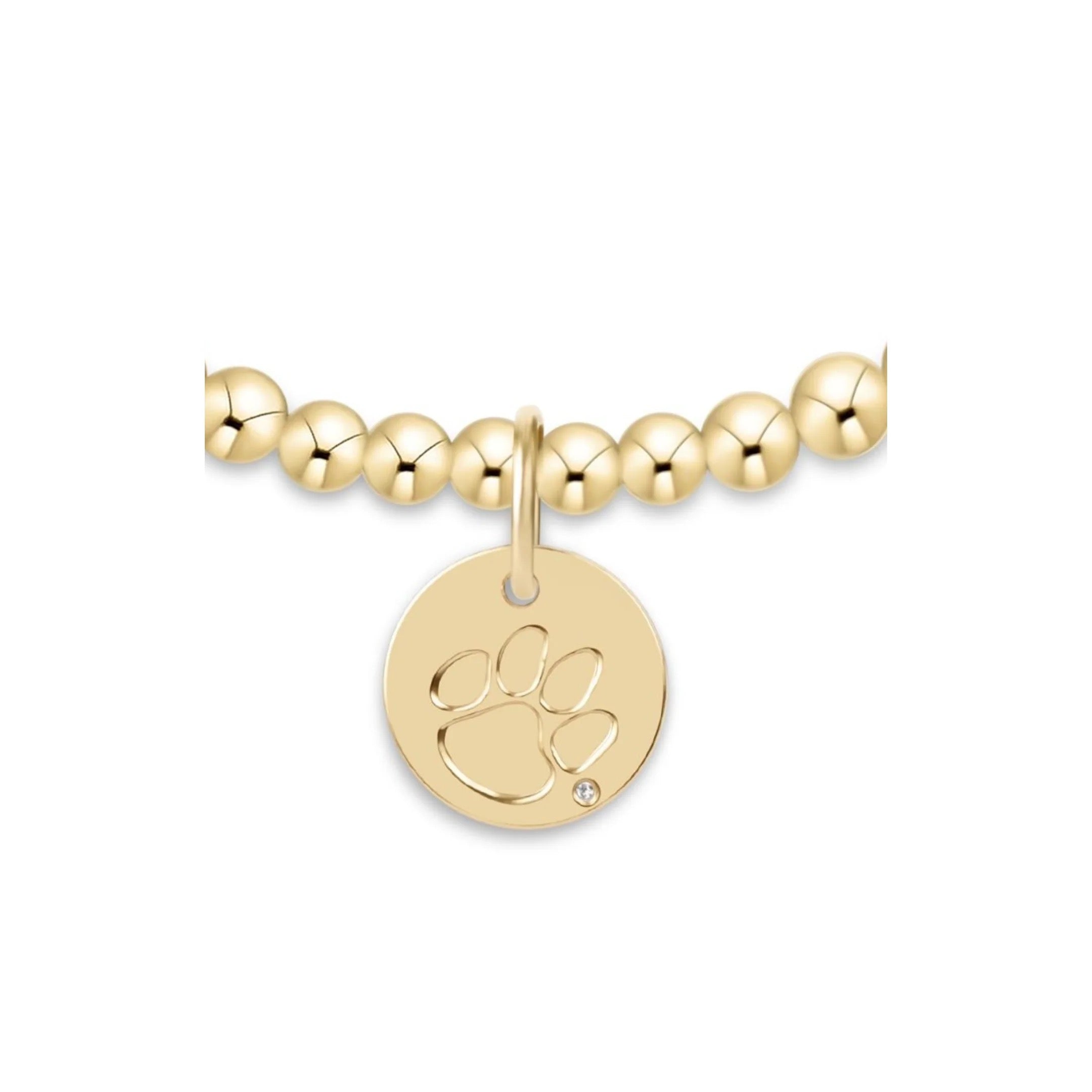 ecollegiate classic gold 3mm bracelet - Clemson disc