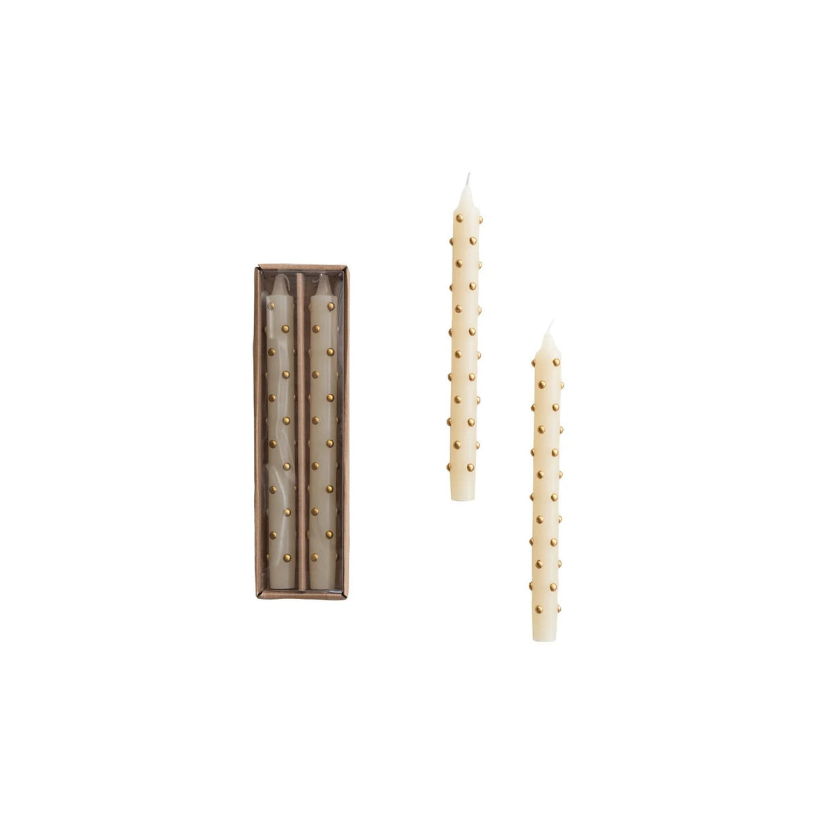 Unscented Taper Candles with 3D Dots in Box