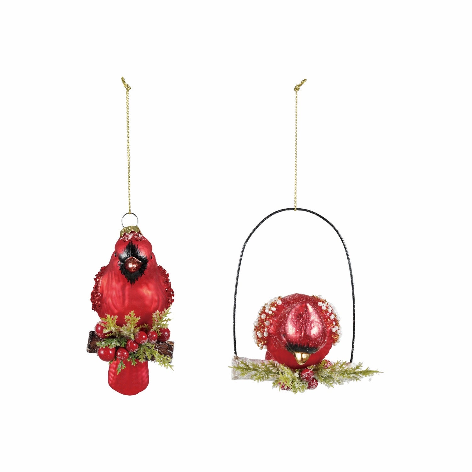 Hand-Painted Mercury Glass Cardinal Ornament