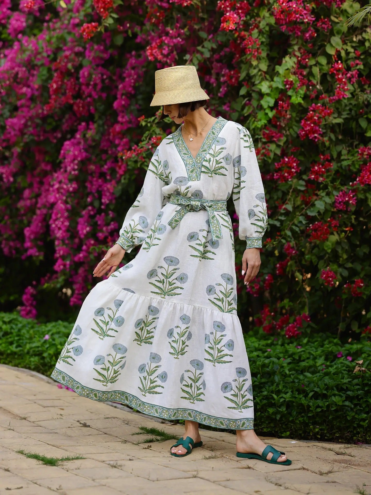Capri Maxi Dress Blue Flower