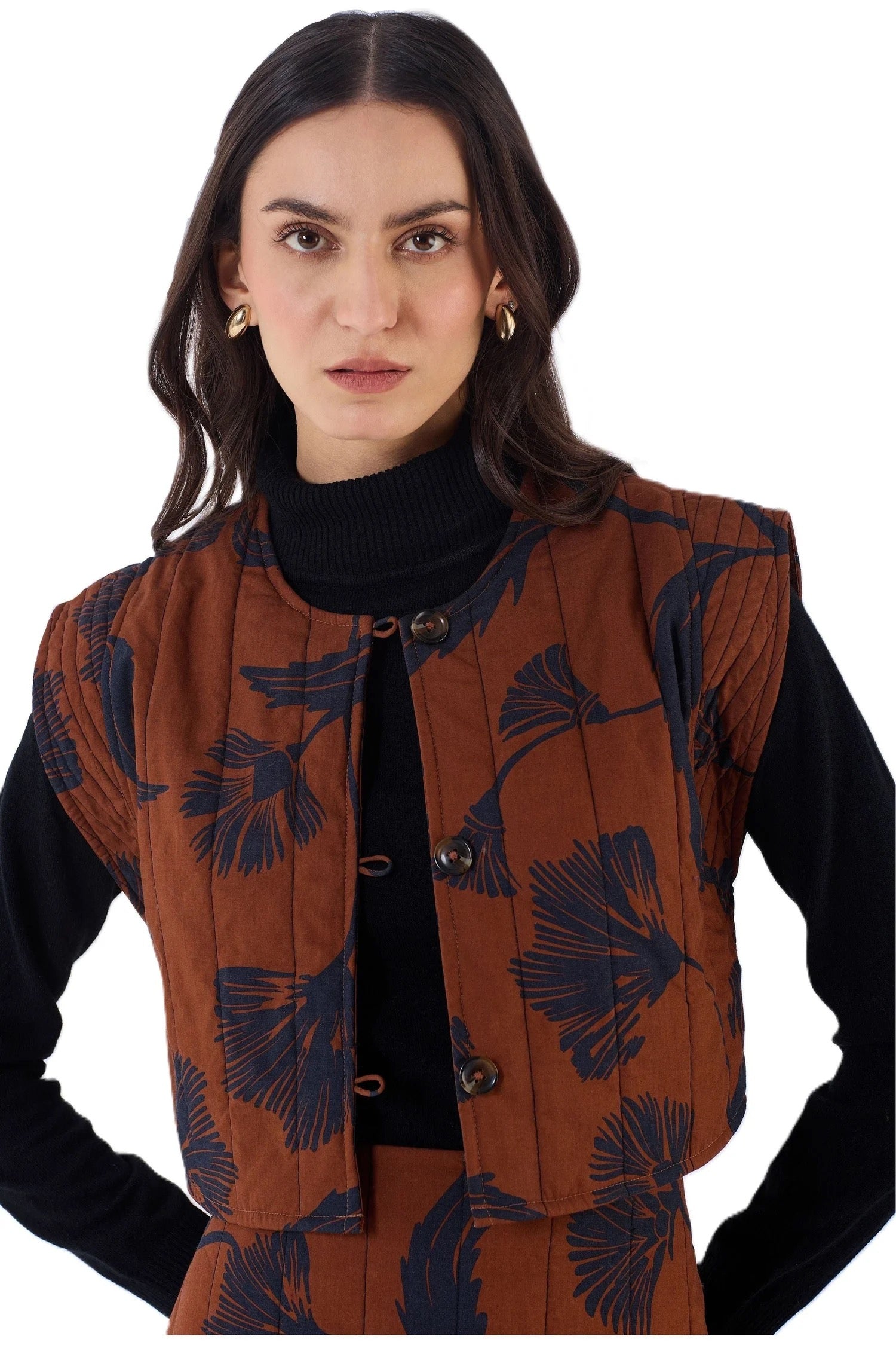 Lexie Vest, Noir Bloom Brown