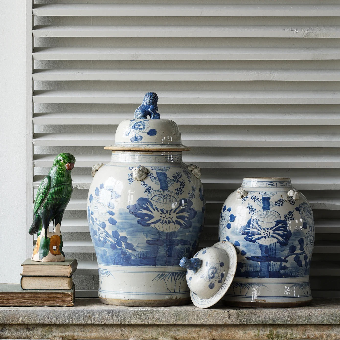 Hand-Painted Temple Jar with Lotus