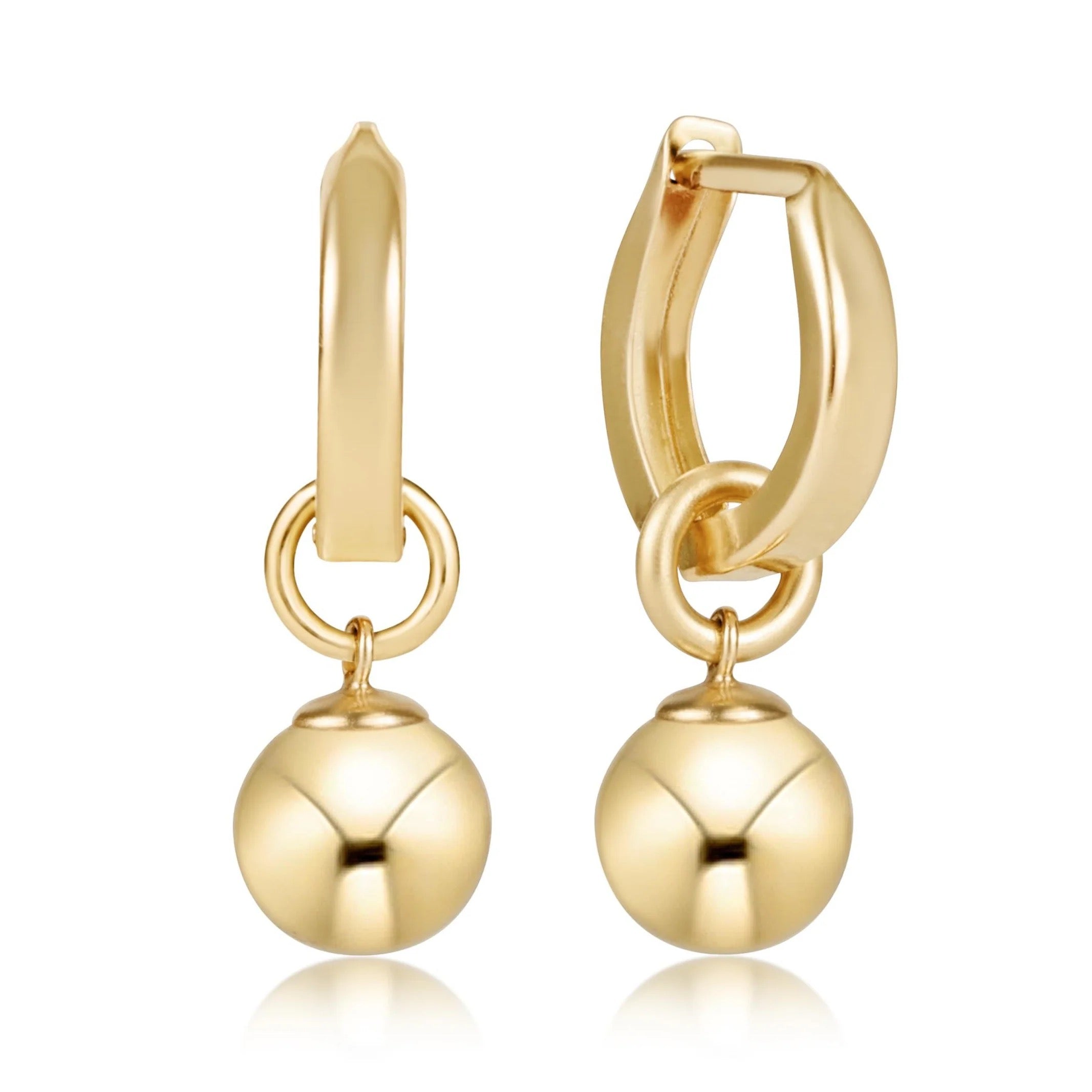 Huggies Gold .5" Hoop Classic Gold 8mm Charm