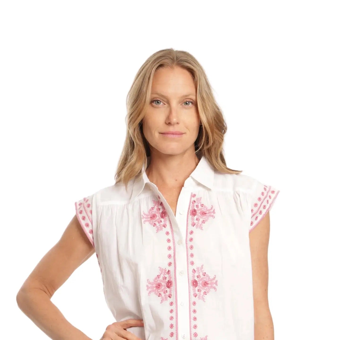 Esmeralda Blouse - White Blush