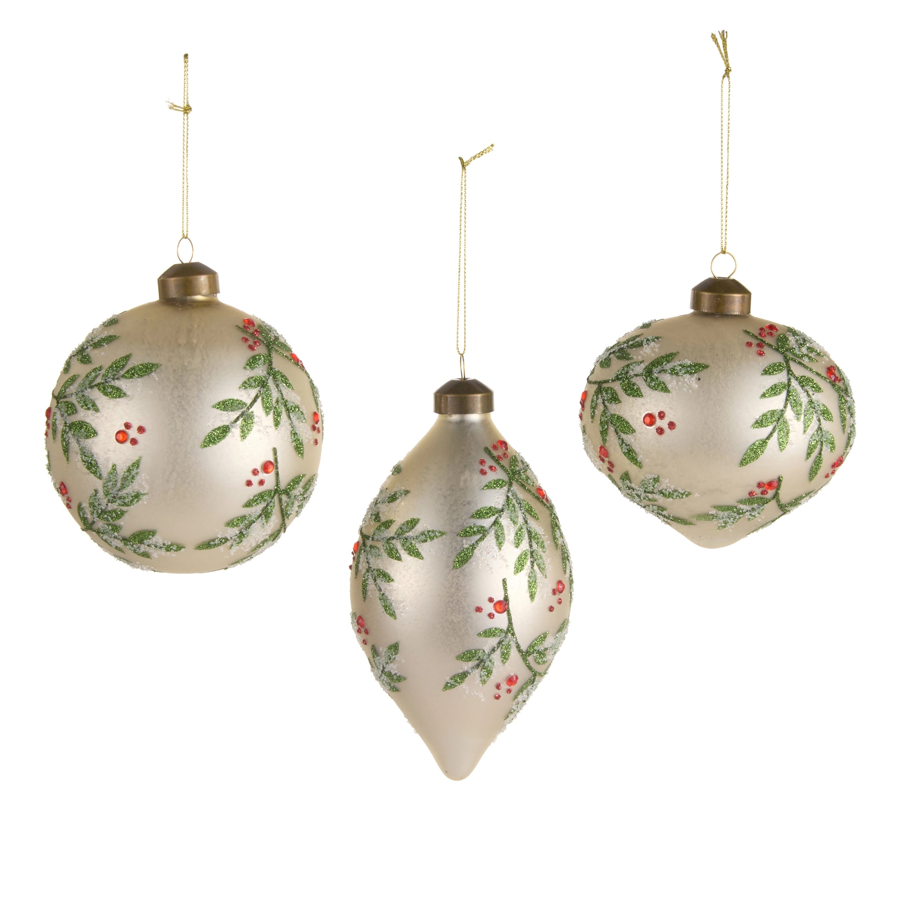 4" Holly Pattern Ornament