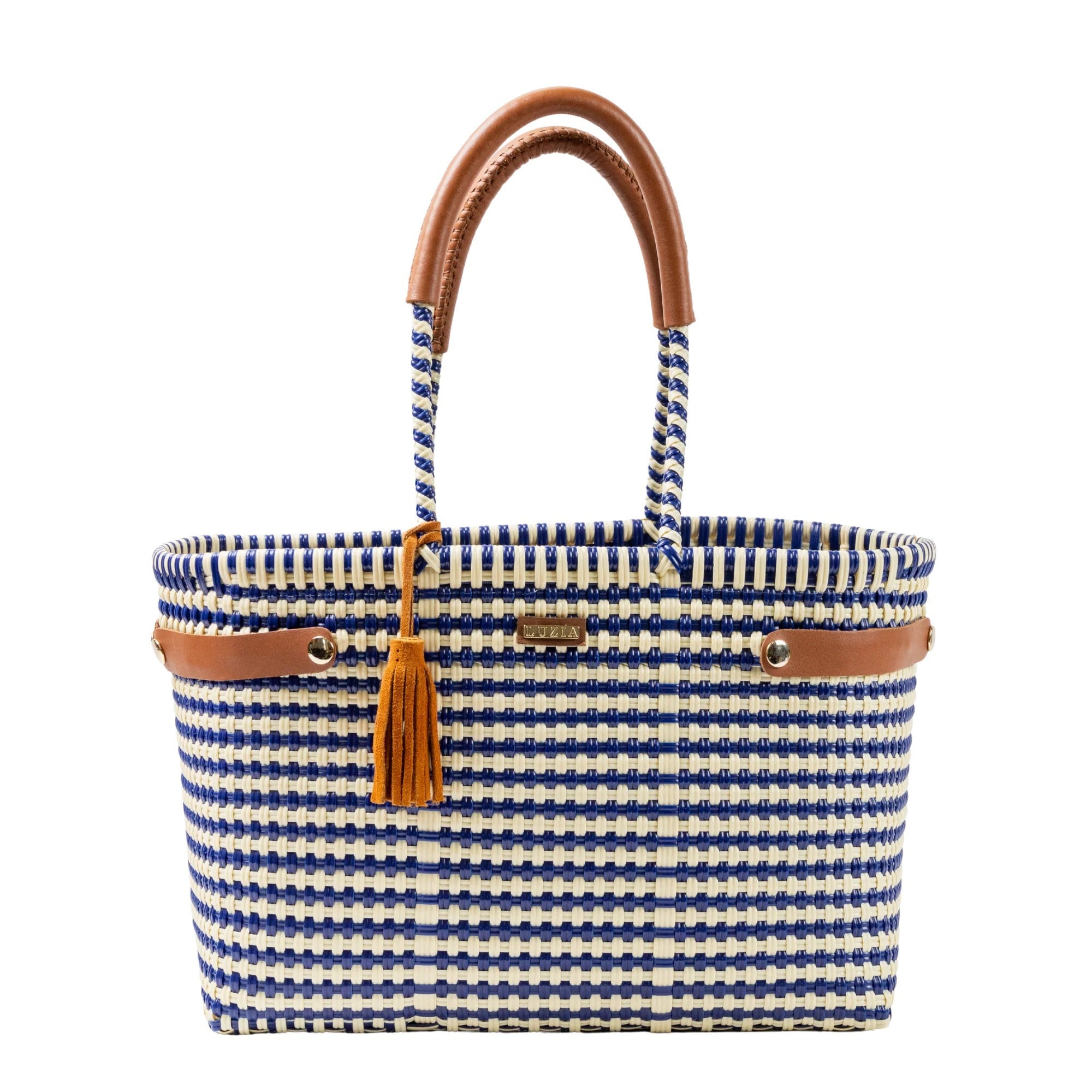 Basket Lines Navy Blue Beige