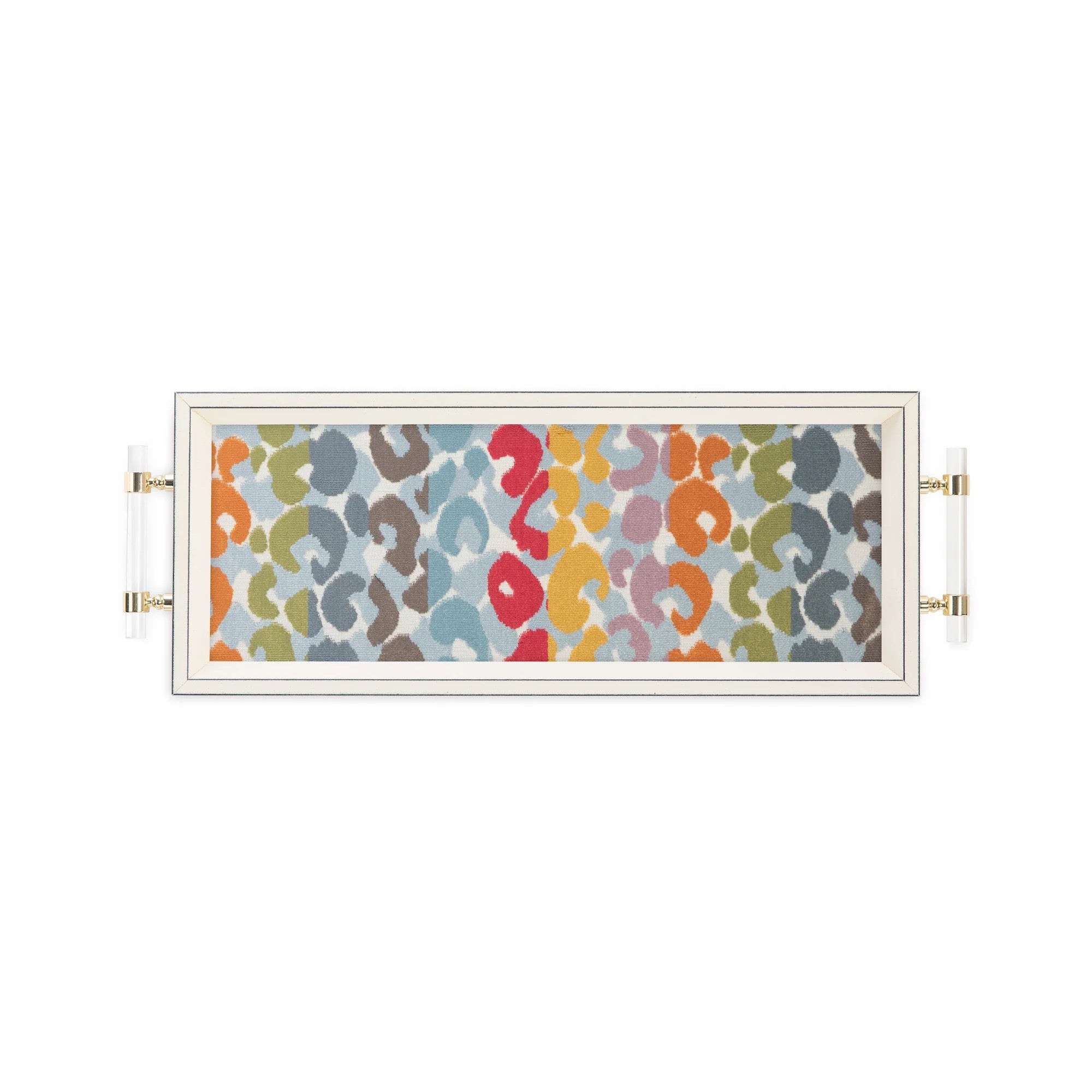 Cosmetic Serving Tray with Acrylic Handles