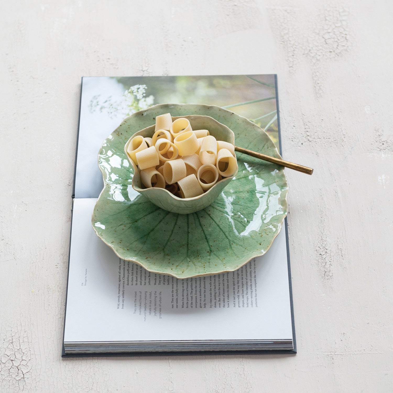 Set of Water Lily Shaped Plate with Bowl