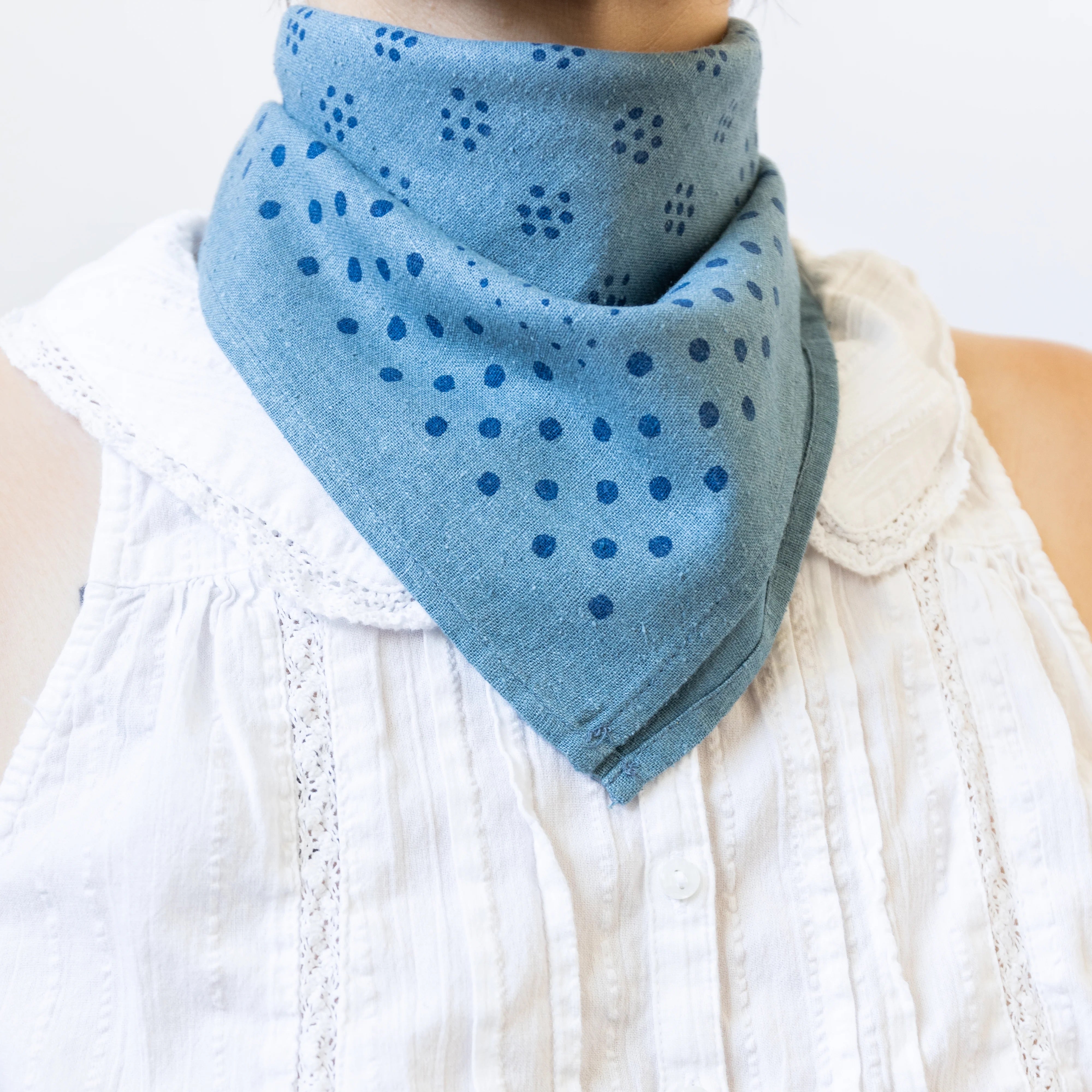 Natural Dye Silk Bandana | Indigo