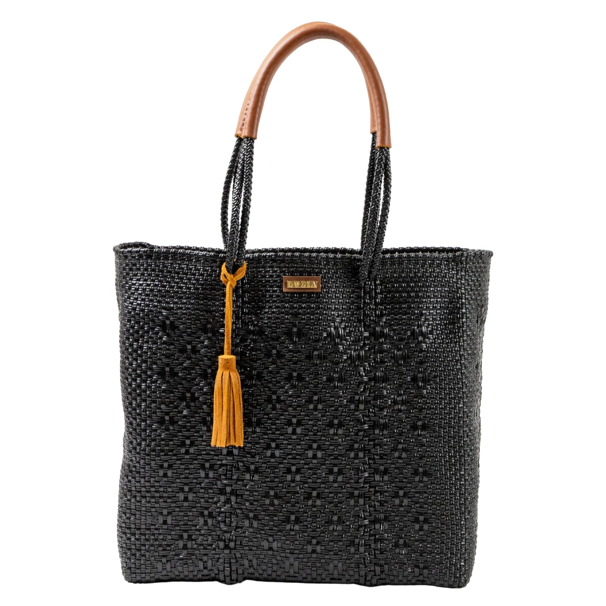 Shoulder Tote Jumbo Multi Diamond Solid Black