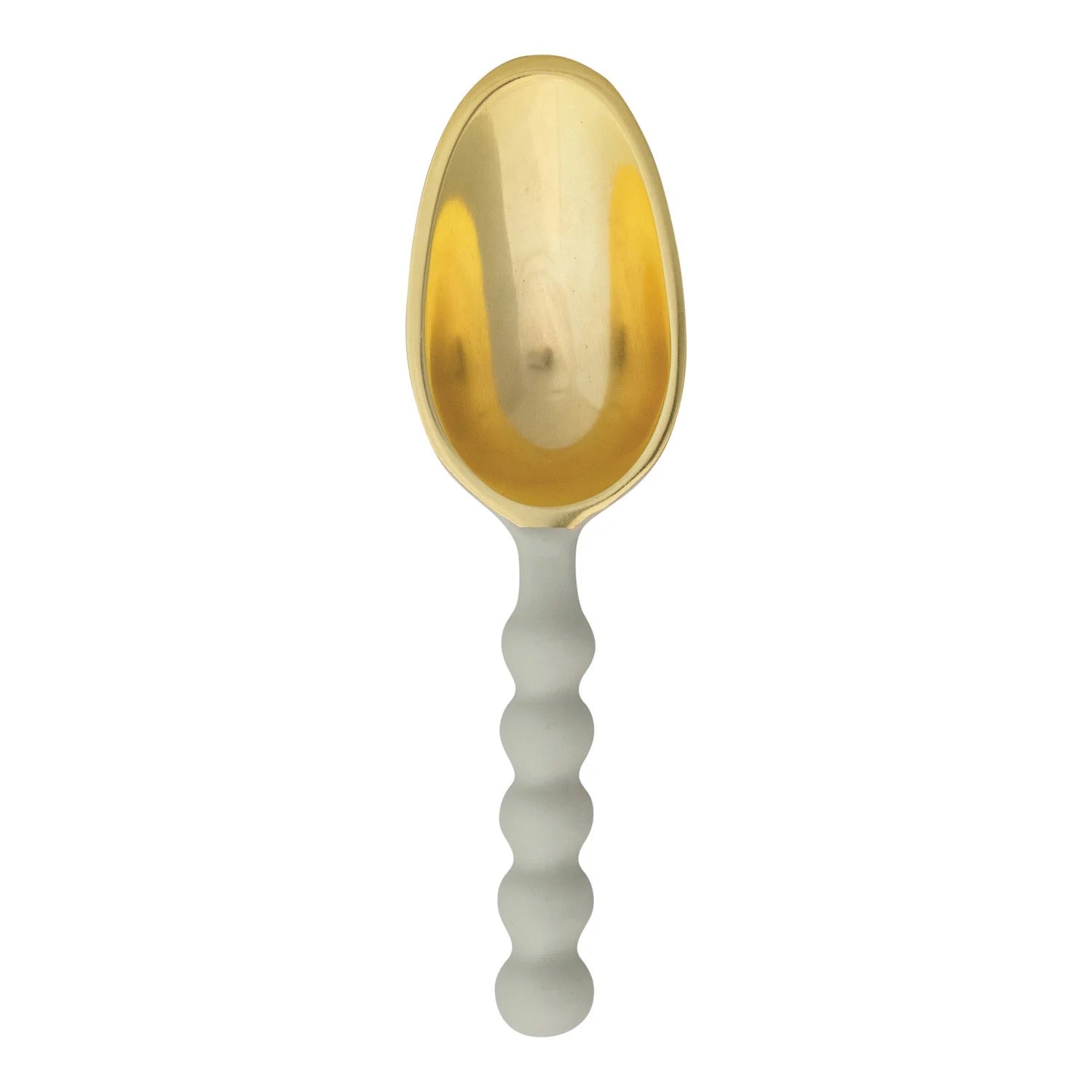 Enameled Aluminum Scoop, Gold Finish with Mint Color
