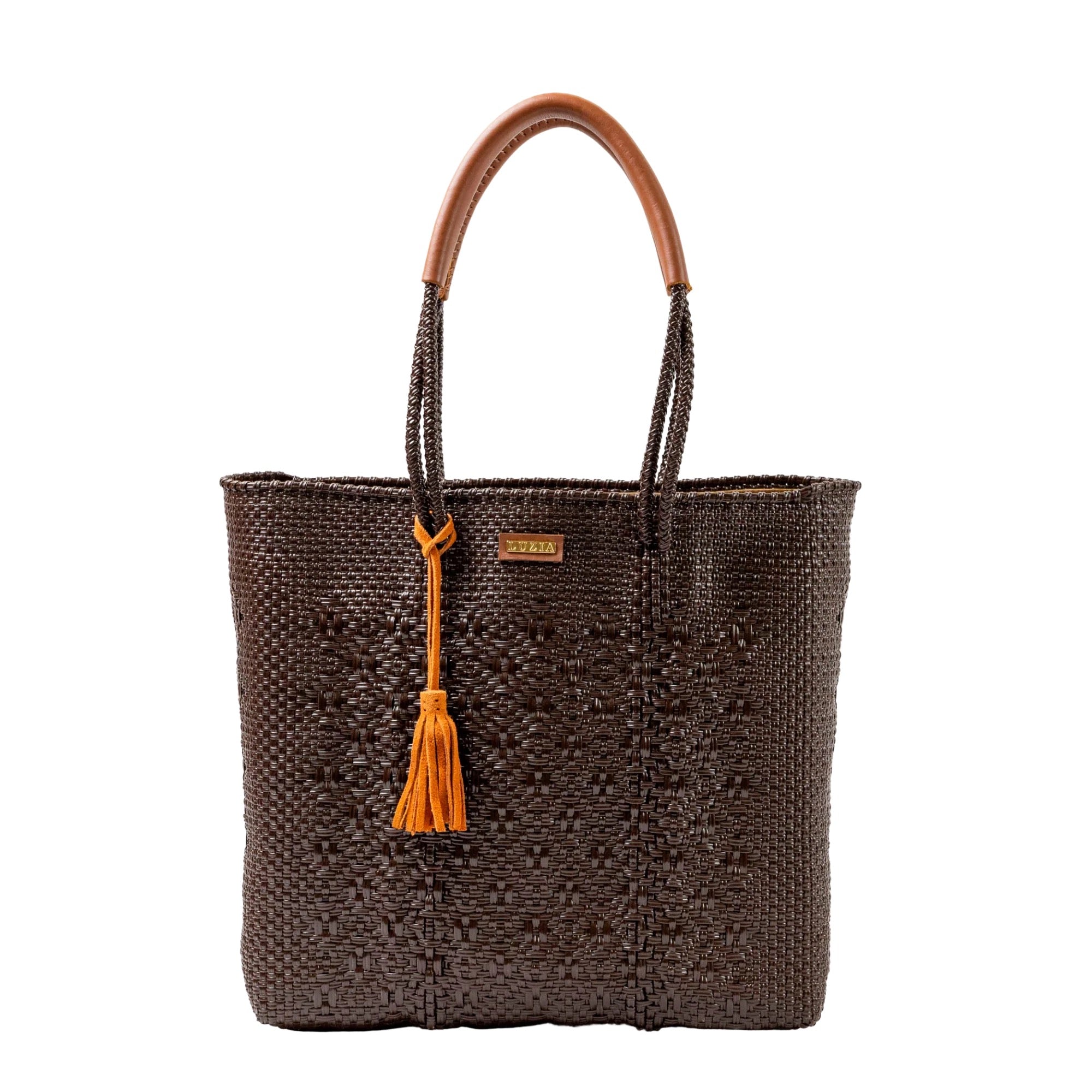 Shoulder Tote Jumbo Multi Diamond Solid Brown