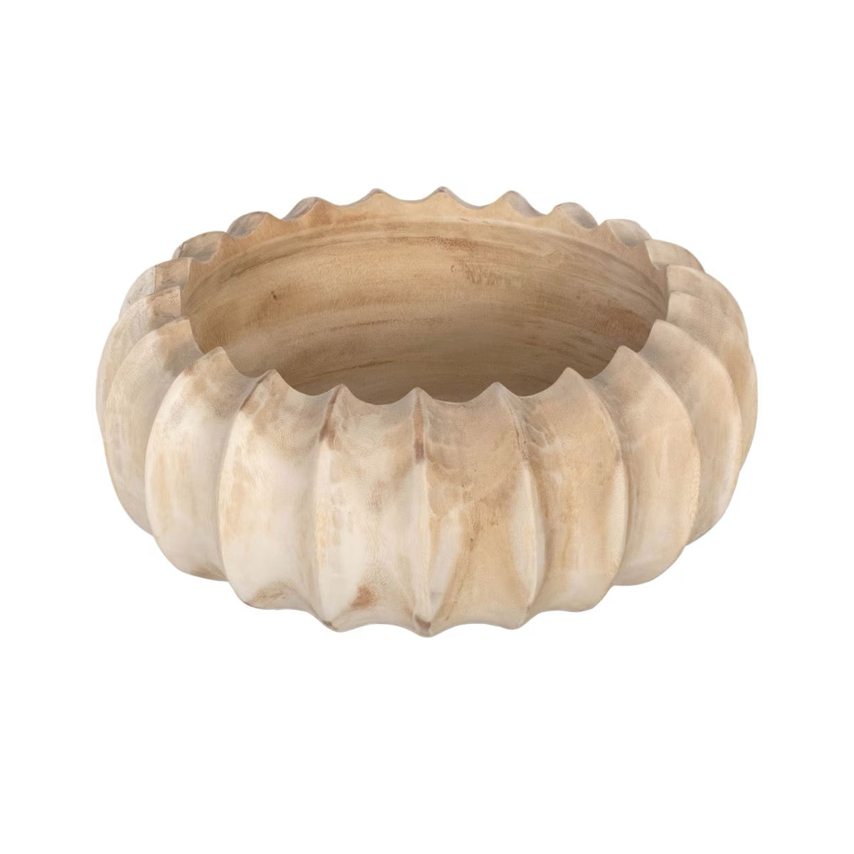 Crown Carved Wooden Bowl