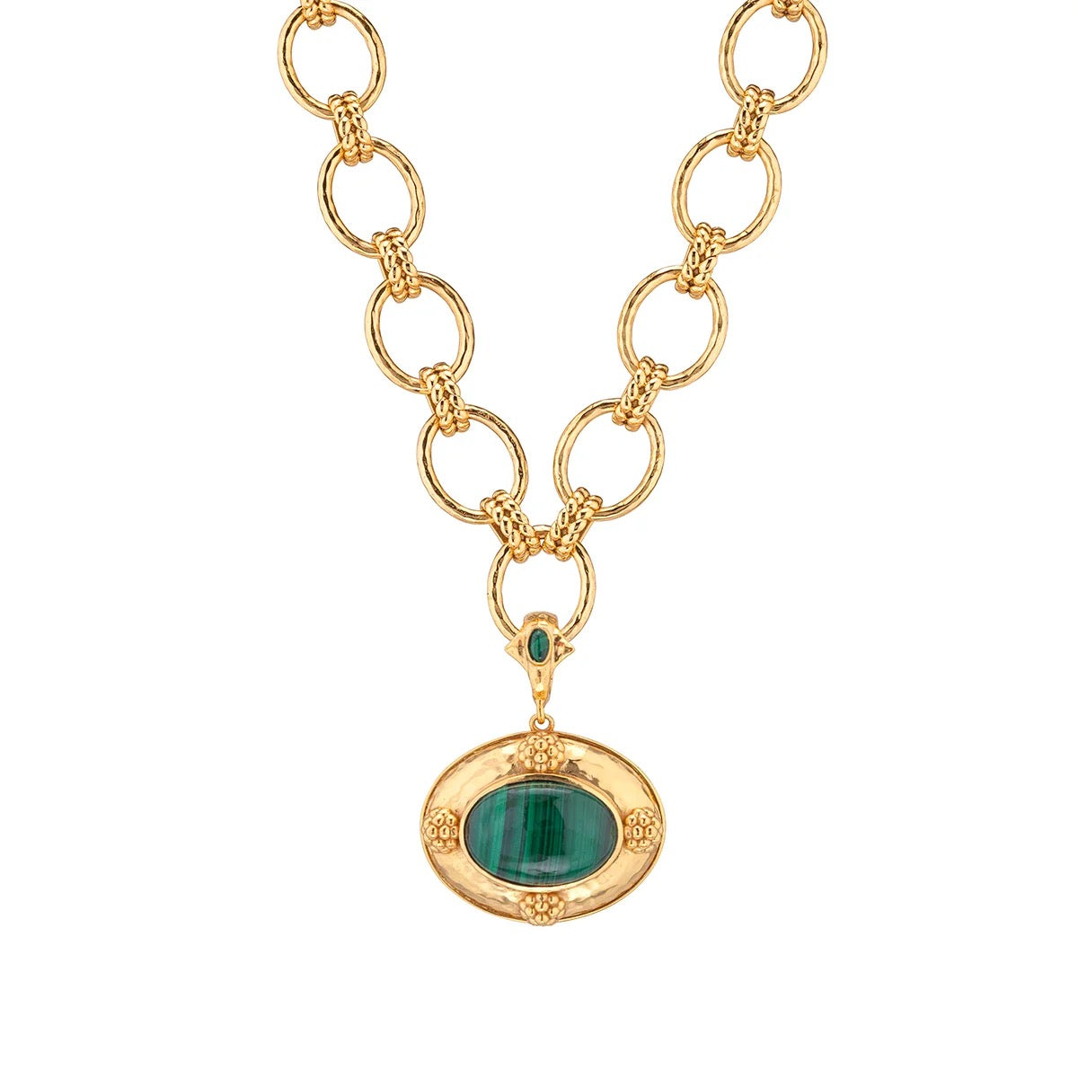 Cleopatra Removable Pendant Necklace 16" Malachite