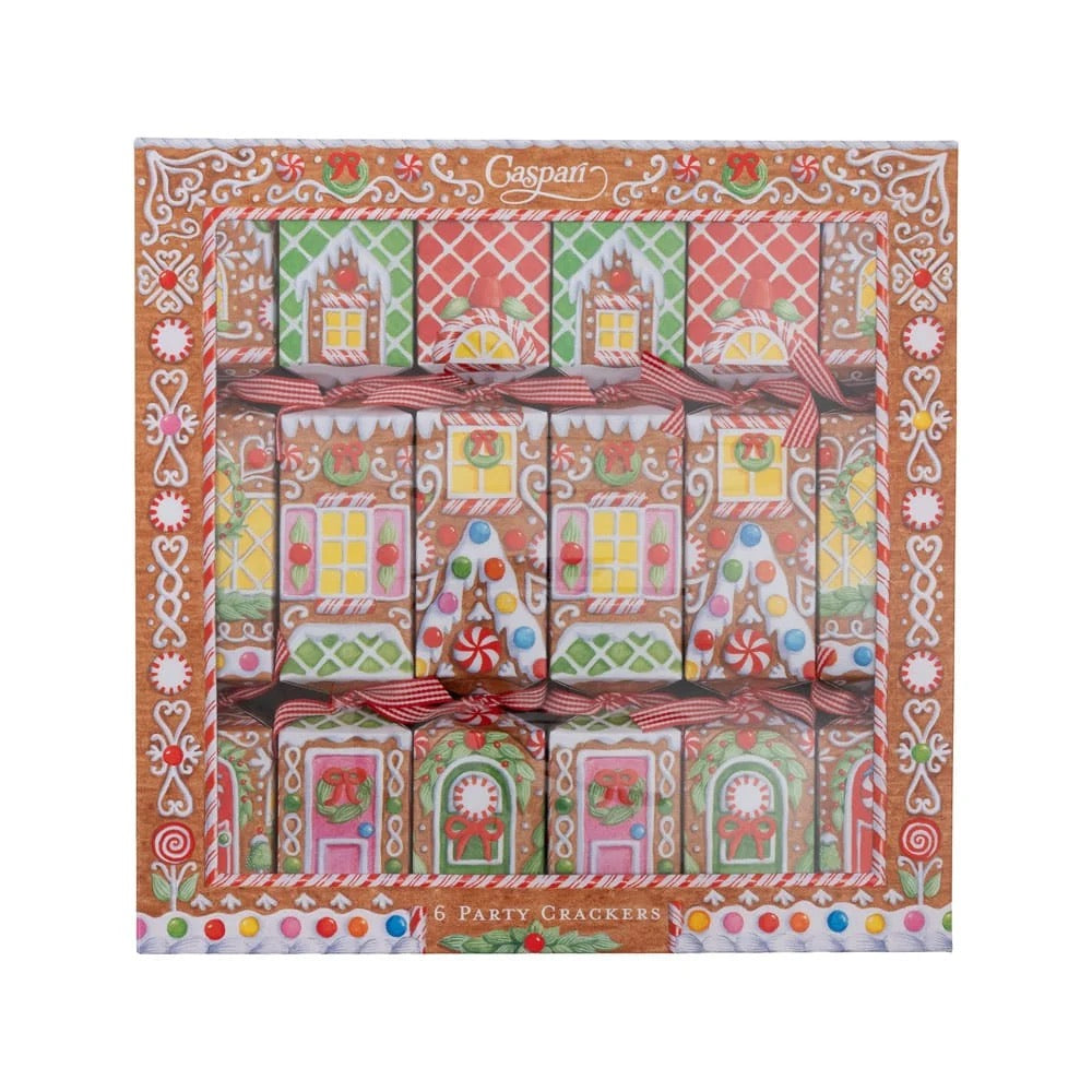 Gingerbread House 12-inch Christmas Crackers- box of 6