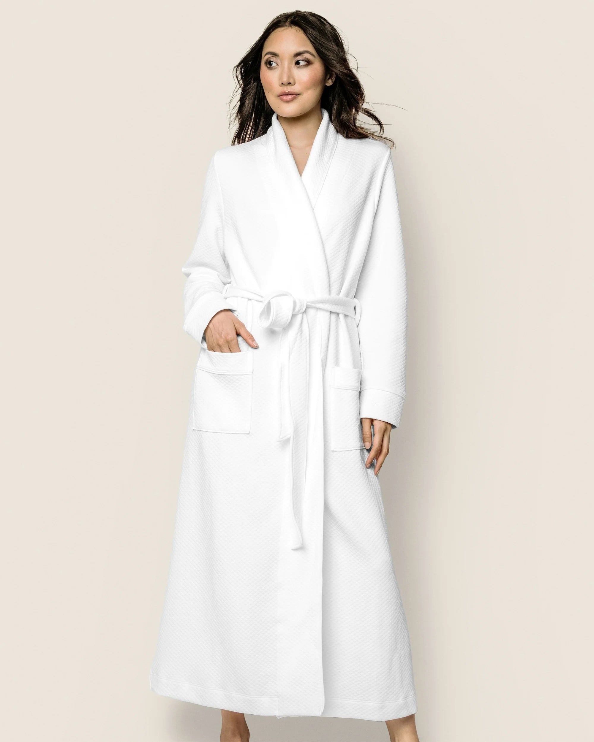 Women's Pima Jacquard Ophelia Robe in White