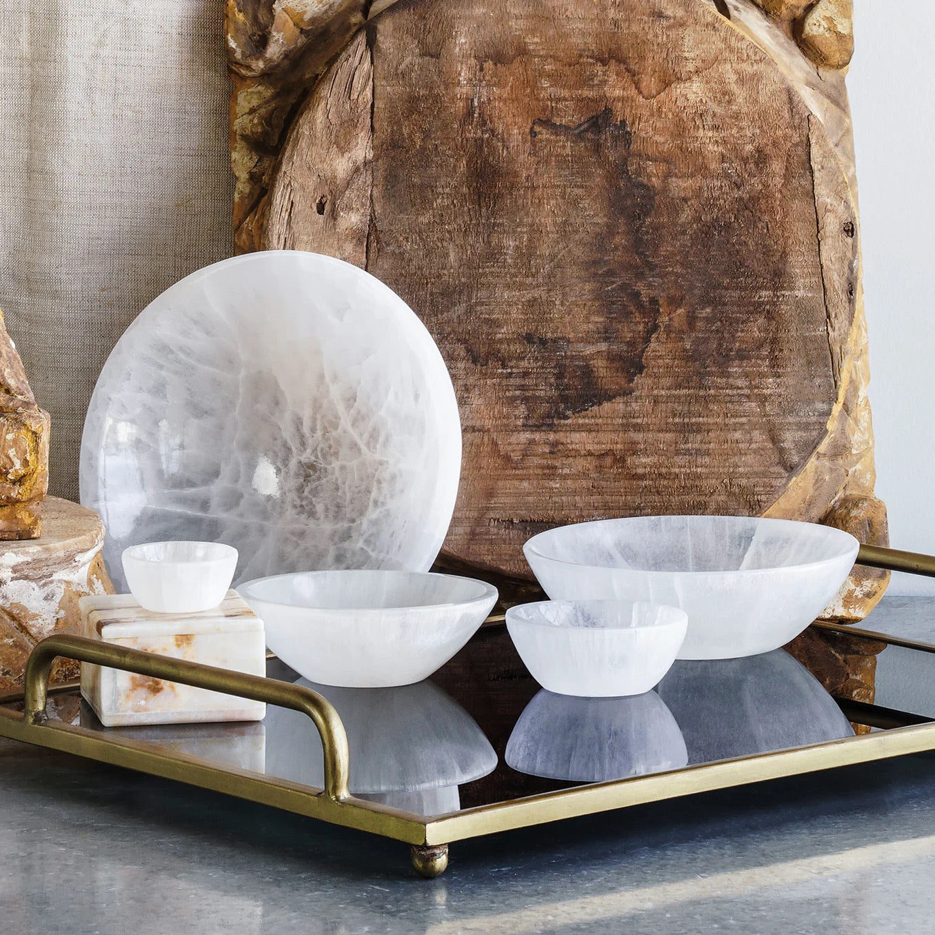 Selenite Round Bowl