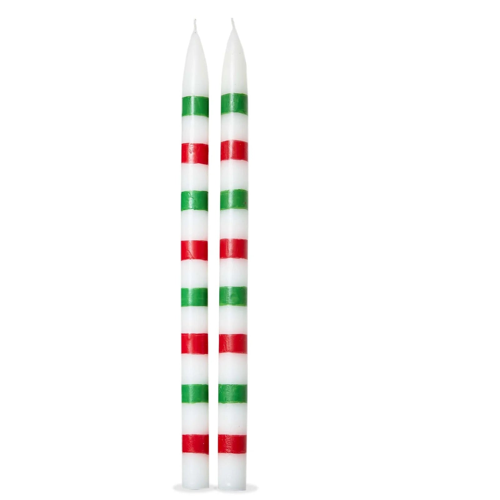 Christmas Stripes Taper Set Of 2