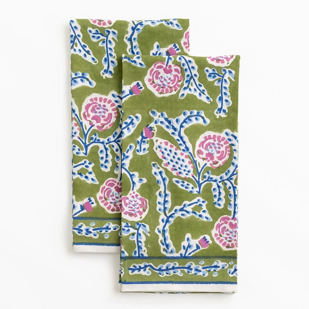 Climbing Dahlia Lavender & Fern Tea Towels
