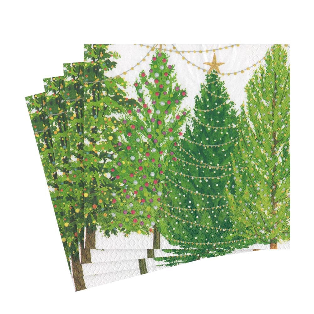 Christmas Trees with Lights Paper Luncheon Napkins