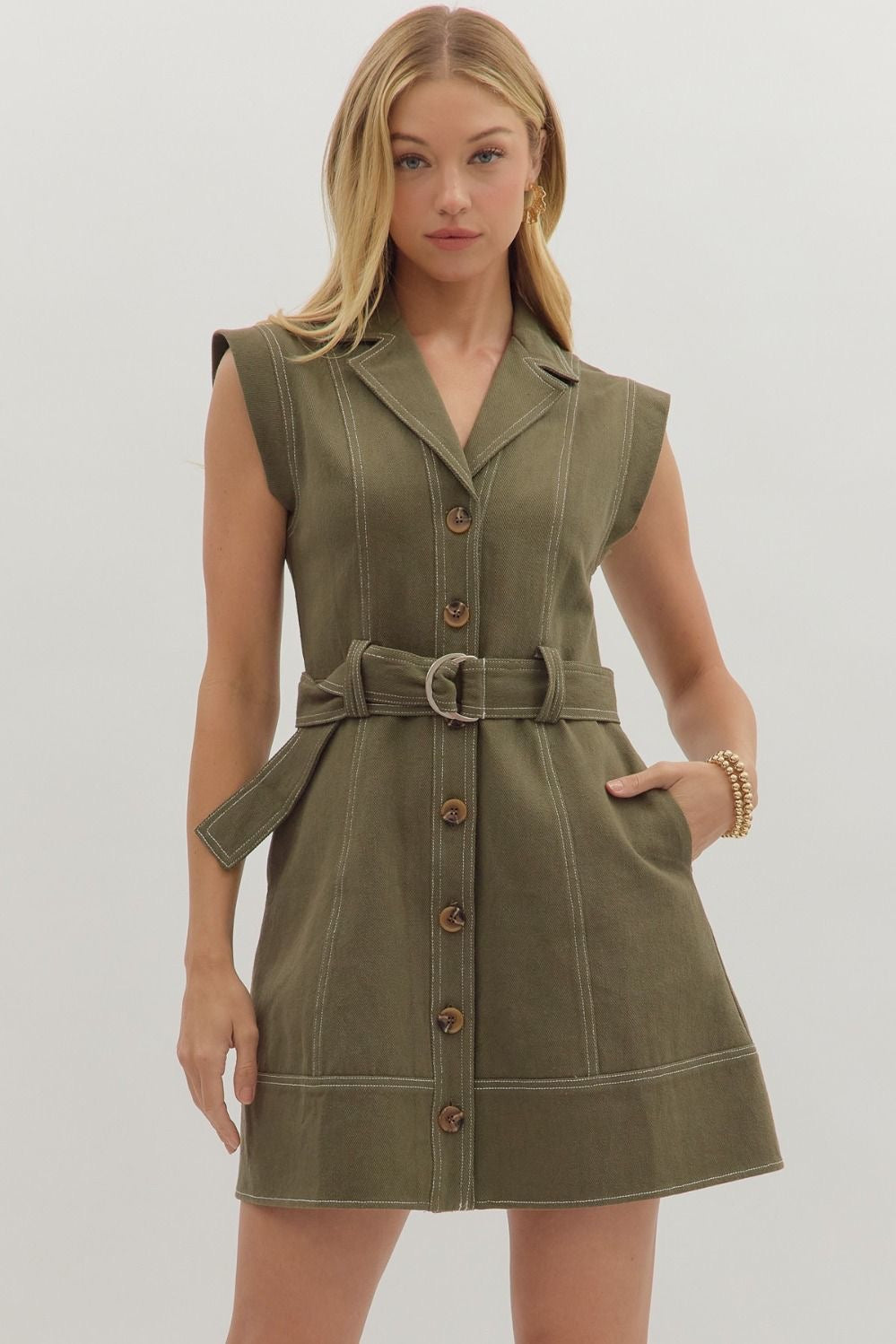 Olive Utility Dress