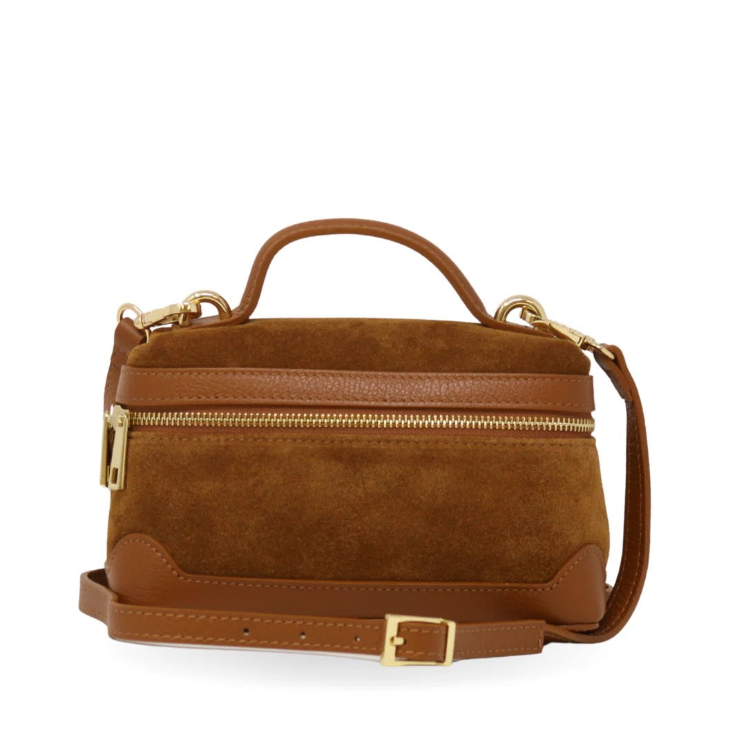 Leather/Suede Box Crossbody Bag