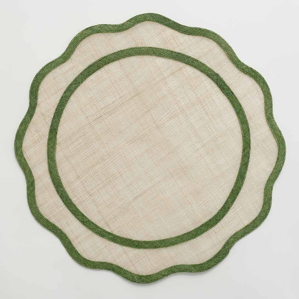 Set of 4 Scalloped Rice Paper Placemat