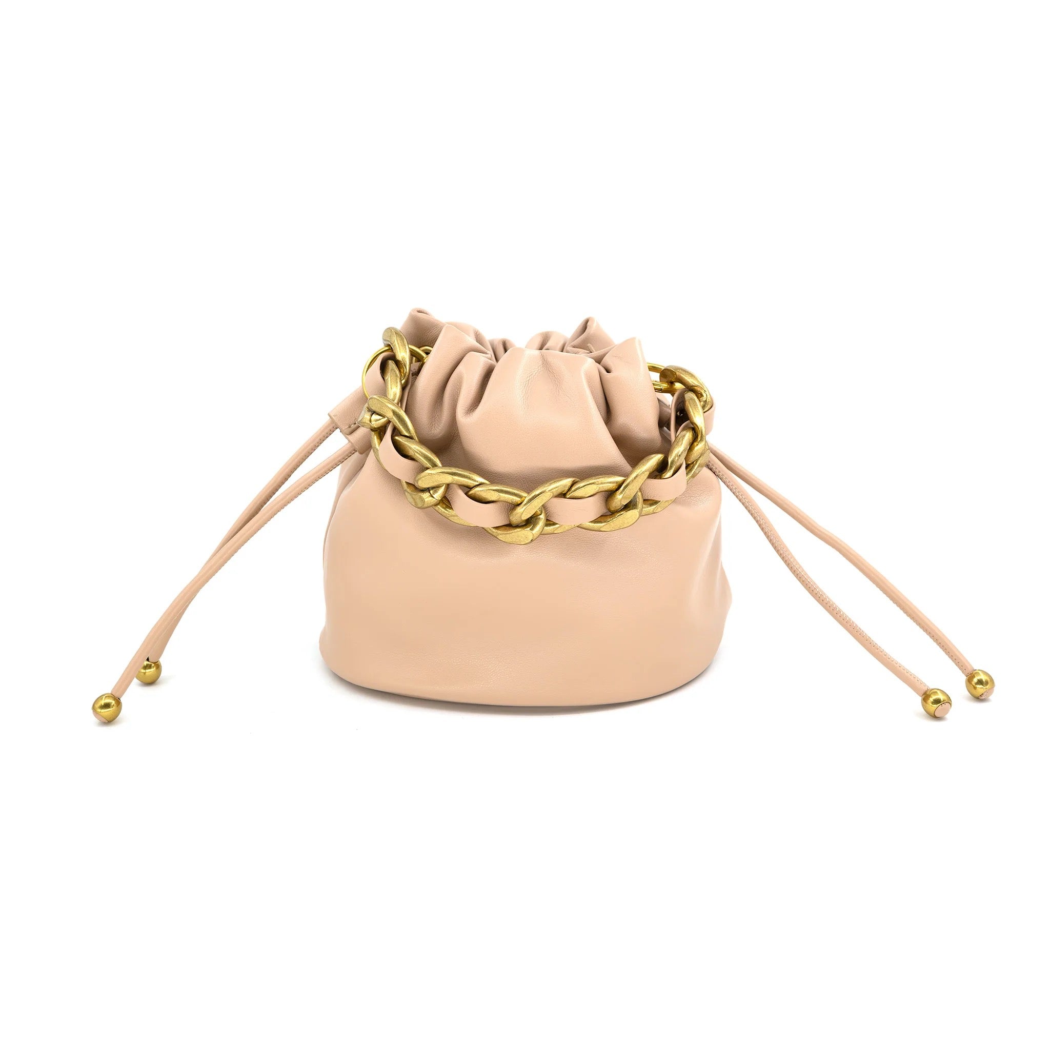 Tie Bucket Bag with Link Handle