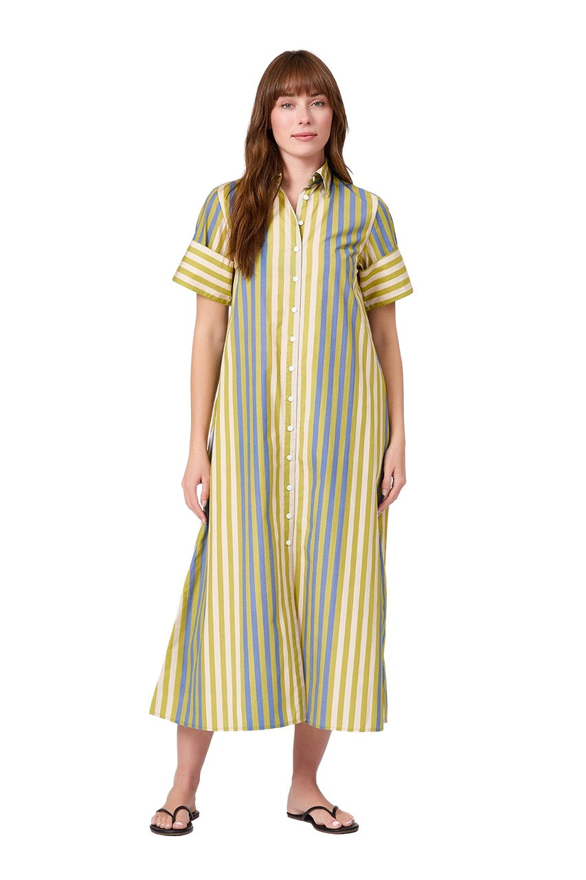 Gibbons Dress, Chartreuse Stripes